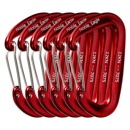 6PCS 12kN Aluminum D Ring Carabiners Heavy Duty Hook Lightweight Outdoor Camping Hiking Clips Buckle Set for Backpack Gear