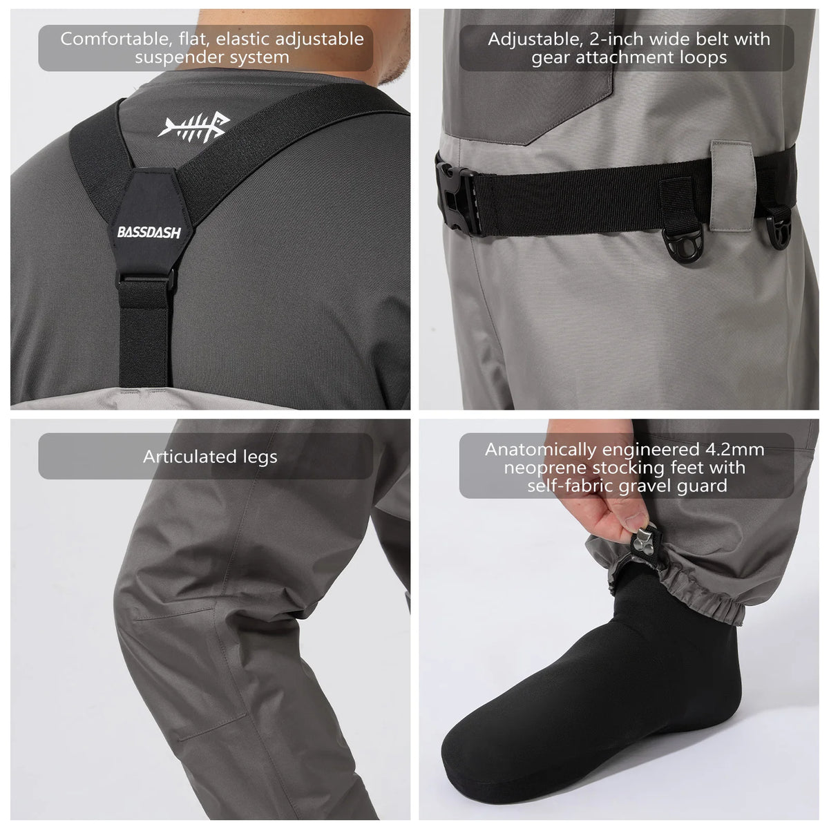 BASSDASH FW08 Breathable Stockingfoot Chest Waders