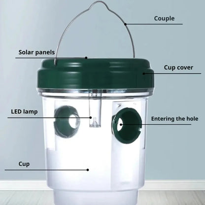 Solar Powered LED Insect Killer Mosquito Zapper Outdoor Hanging Trap Safe Non-Toxic Reusable Lamp Light Trap Pest Control Light