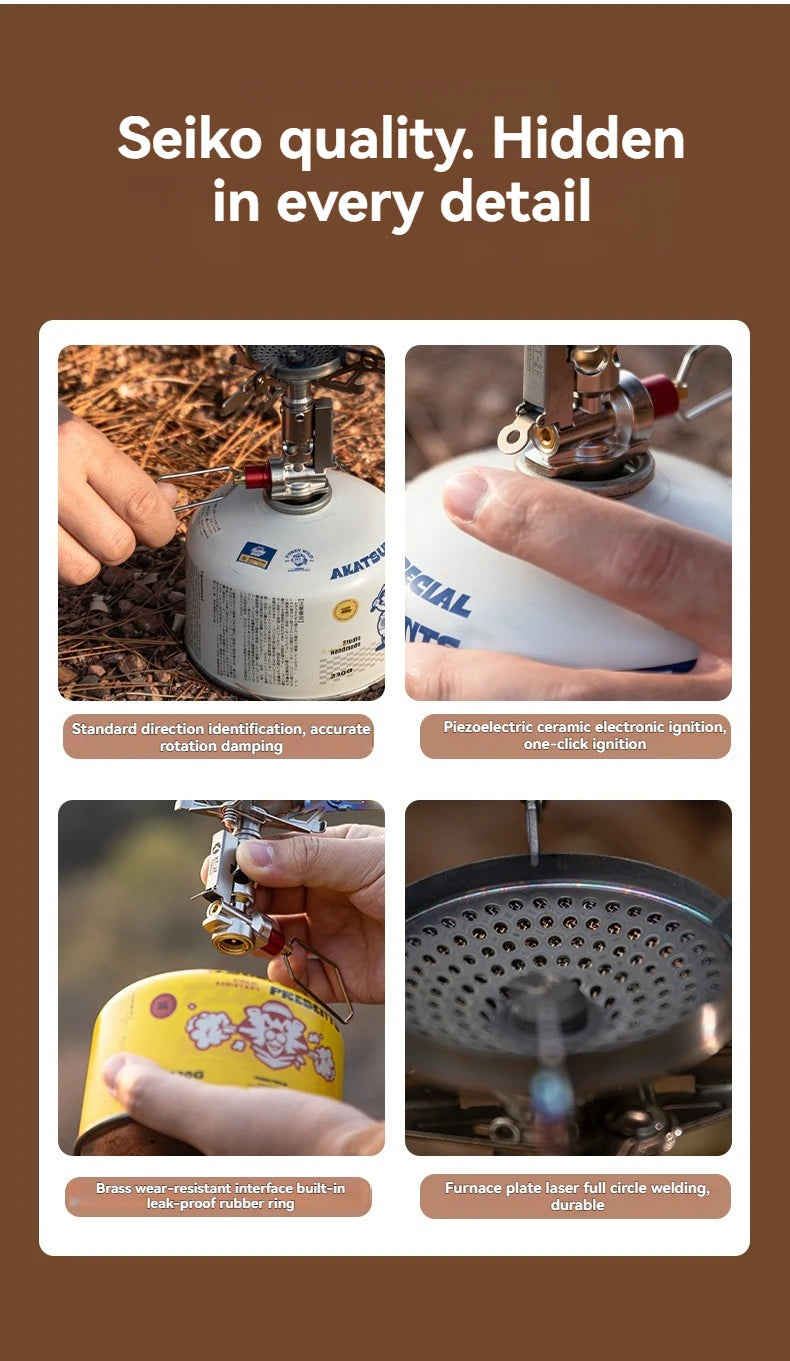 CAMPINGMOON XT-2F Xuanfeng Titanium Rocket Stove Portable Mini Camping Gas Burner Stable Voltage Output Outdoor Cooking Furnace