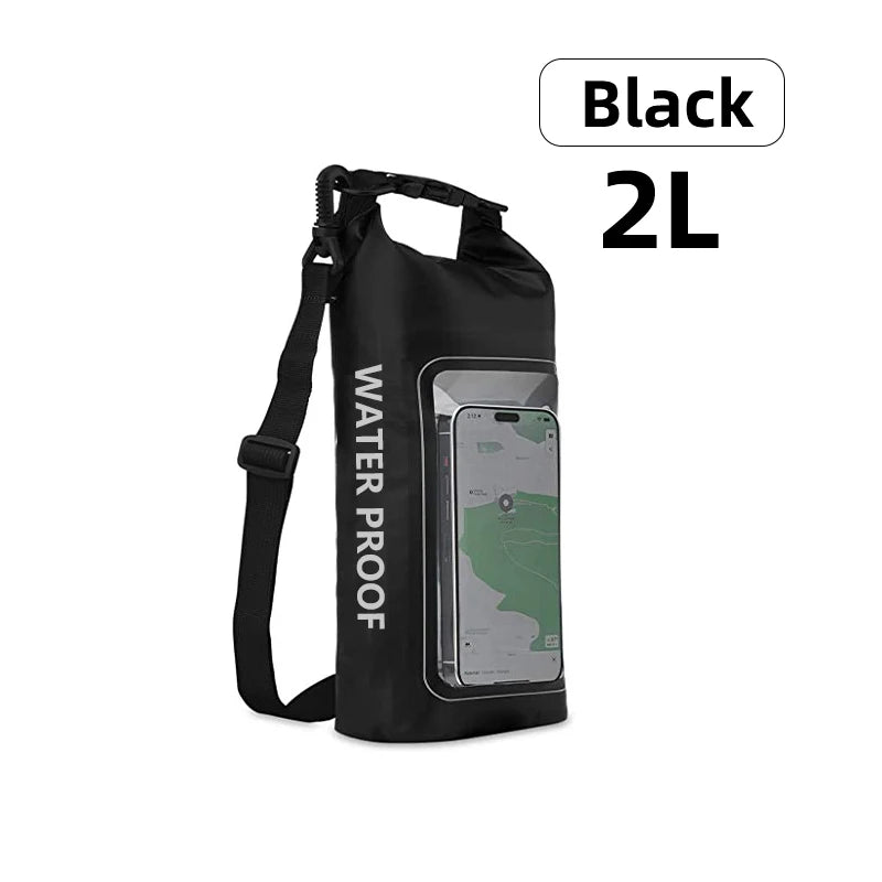2L/5L PVC Swimming Waterproof Bag,Mobile Phone Waterproof Dry Bag for Trekking Drifting Rafting Surfing Boating Storage Bag