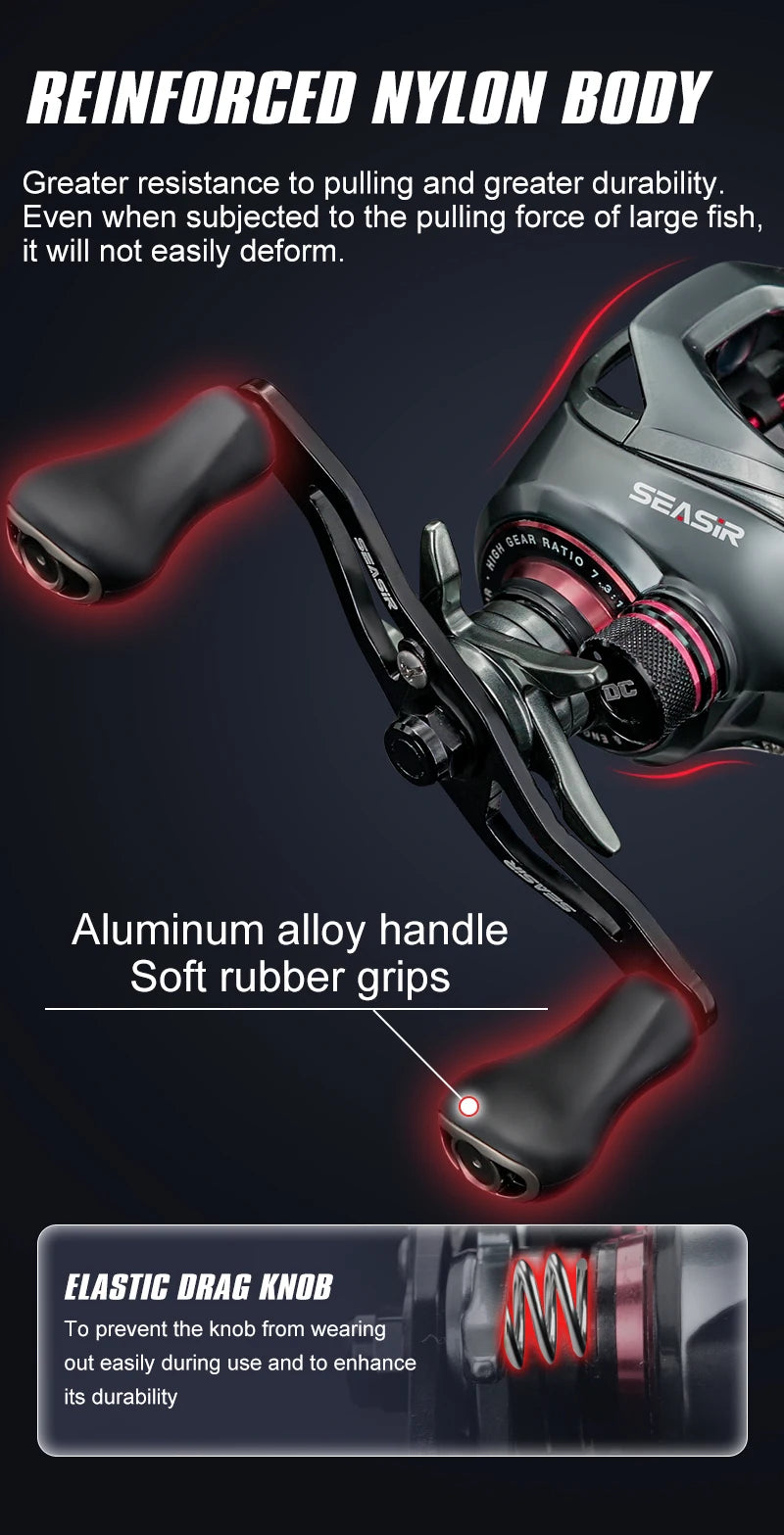 SEASIR DCAST Digital Control Baitcasting Reel with Smart Brake