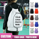 Custom logo outdoor Drawstring Sports Backpack Large Capacity badmintonta bag personality customization waterproof Nylon backpac