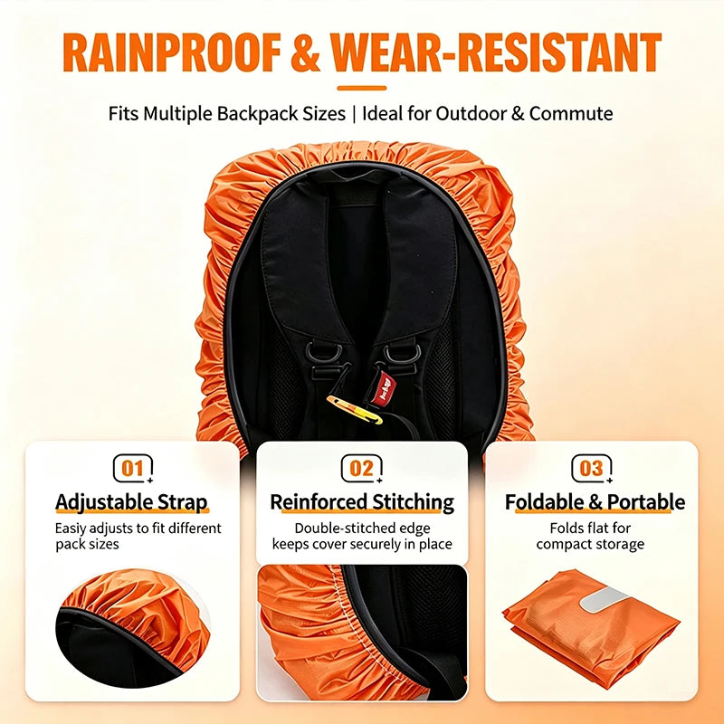 Waterproof Backpack Cover Ravel Safety Outdoor Backpack Cover Waterproof Rain Cap Cover