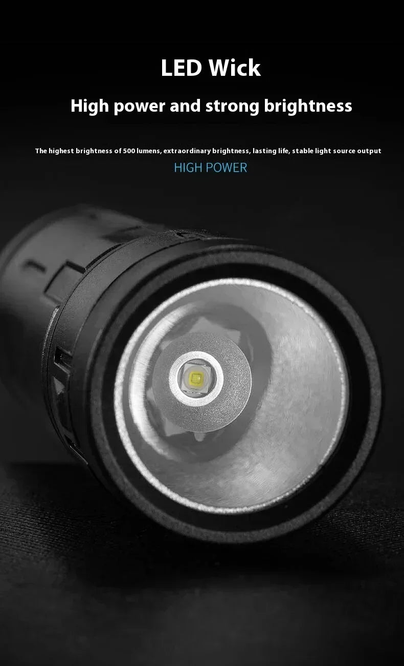 High Power Rechargeable LED Flashlight Strong Torch with Battery for Fishing Hunting Camping Lantern