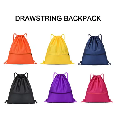 HOMEFISH Men Women Lightweight Drawstring Bag, Sports Fitness Outdoor Leisure Backpack with Zipper