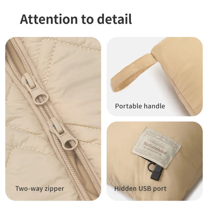 Naturehike Electric Heated Blanket Winter USB Heating Blanket Camping Warm Sleeping Bag Liner Outdoor Shawl Thermal Sleeping Bag