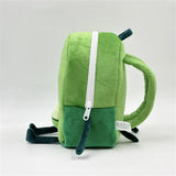 Kawaii Liam Plush Backpack Cute Green Shoulder Plushie Bag Creative Funny Doll Toys School Bags For Kids Boy Girl Holiday Gifts