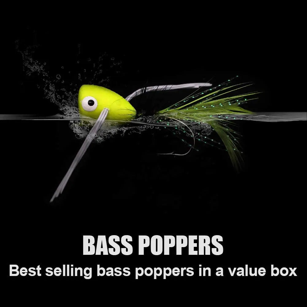 GOBAIT Topwater Popper Flies (5 Pack)