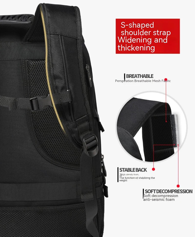 50L 80L Backpack Large Travel Backpack Men Separate Shoe Compartment Business Bag Outdoor Sports Man Black Storage Backpacks