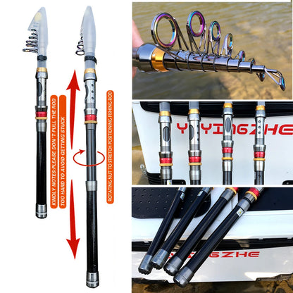 Carbon Fiber Telescopic Rod & Reel Combo (1.8 to 3.6m)