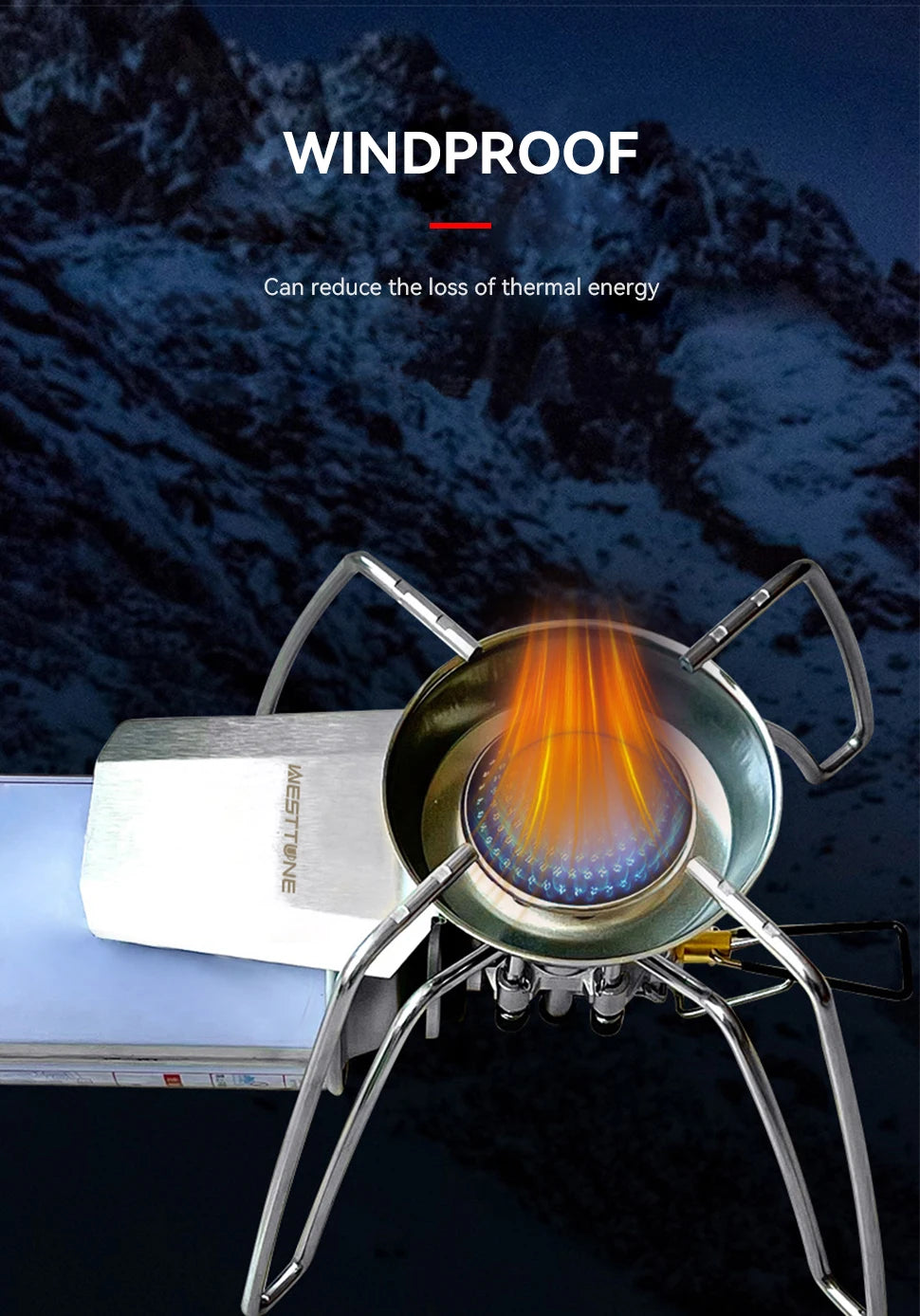 WESTTUNE Camping Spider Stove Outdoor Folding Card Stove Portable Windproof Gas Burner Camping Tableware for Hiking Picnic BBQ