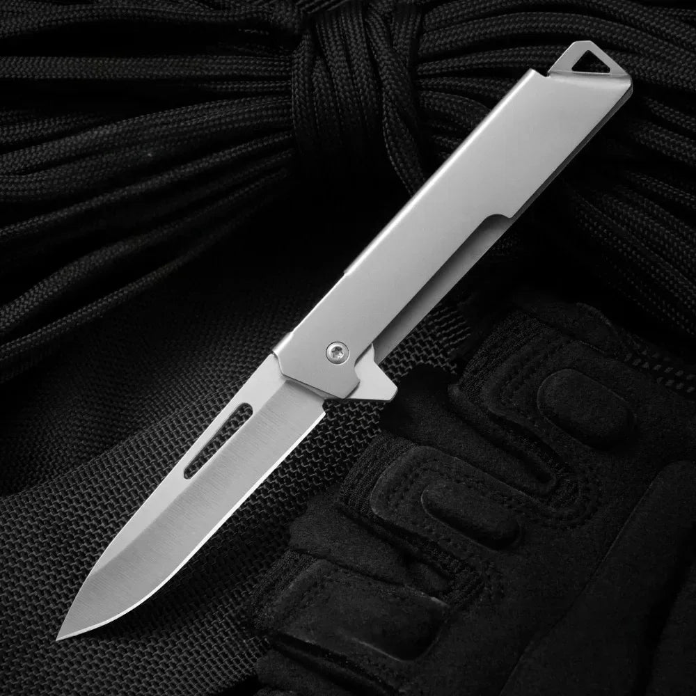 2026 New stainless steel folding fruit knife for home peeling outdoor convenient folding knife express delivery unboxing