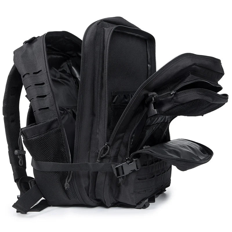 45L Tactical Backpack Molle System Men's Outdoor Hiking Rucksack with Bottle Holder EDC GYM Hunting Bag for Survival
