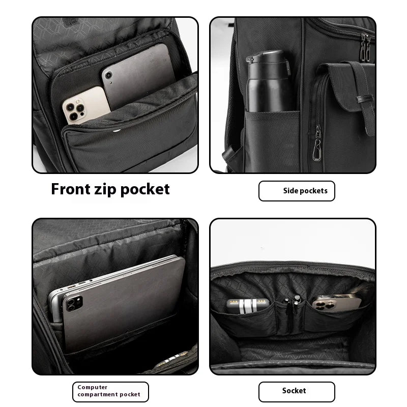 Casual backpack men's fashion trend bag women's lightweight simple commuting casual large capacity travel backpack