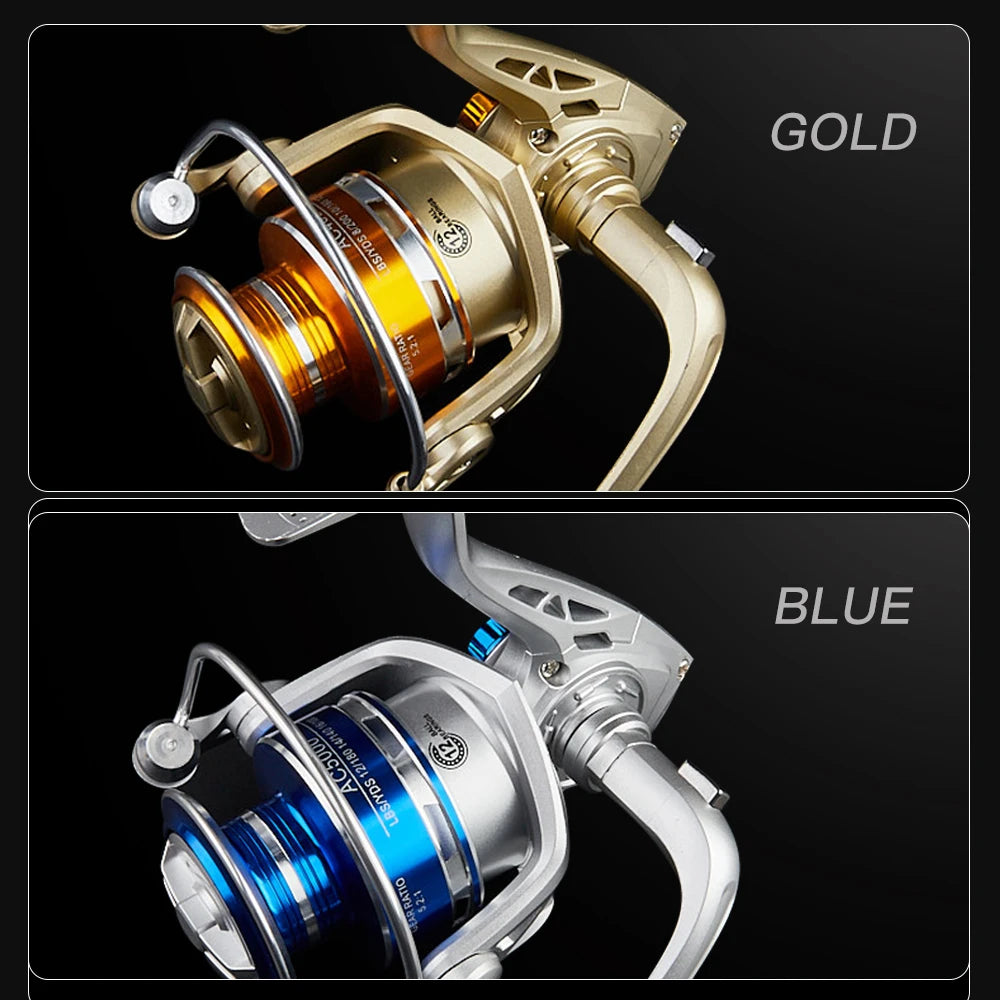 BILLINGS AC Spinning Reel,Saltwater Freshwater Fishing Reel,22LB Max Drag,5.2:1 Gear Ratio,With Metal Spool&Fold Rocker