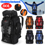 80L Mountaineering Backpack Hiking Camping Trekking Bag Rucksack WithAdjustable Strap Outdoor Fishing Backpack Climbing Rucksack
