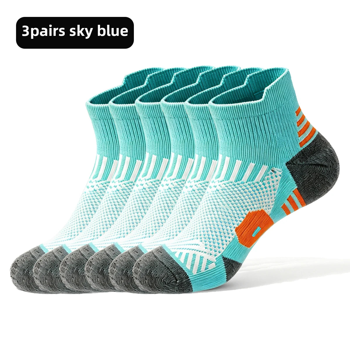 3 Pairs Sports Socks Men Women Short Running Socks Performance Ankle Cushion Wear-resistant Anti Slip Basketball Casual Socks