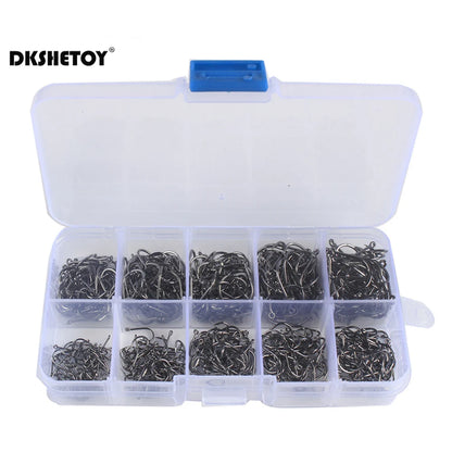 Barbed Fishing Hook Kit with Box (100-1000 Pack)