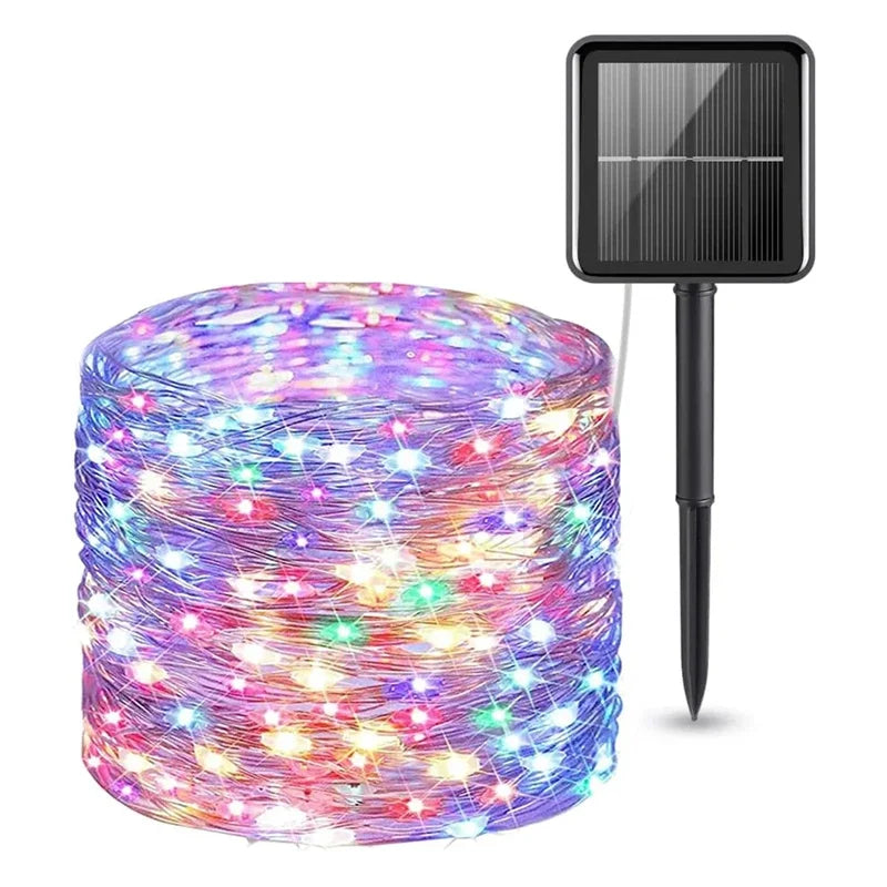LED Solar Light Outdoor Garden Fairy String Light Waterproof Ambient Lamp for Christmas Patio Tree Party Camping Festive