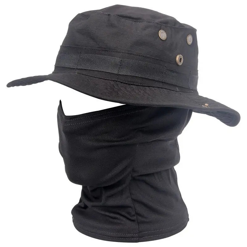 Women Men Hiking Fishing Boonie Hat Outdoor Sport Sun UV Protection Neck Face Camouflage Adjustable Bucket Caps and Mask
