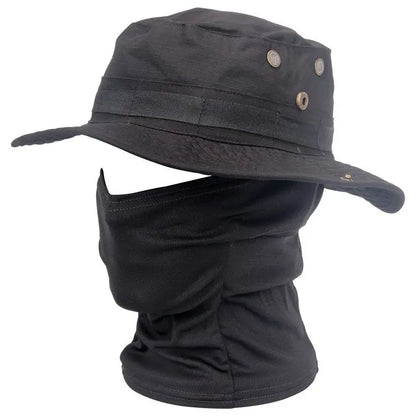 Women Men Hiking Fishing Boonie Hat Outdoor Sport Sun UV Protection Neck Face Camouflage Adjustable Bucket Caps and Mask