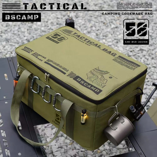 30L/42L/56L Autumn Camping Bag Insulated Waterproof Tactical Foldable Outdoor Picnic Tableware Storage Box Large Capacity Field
