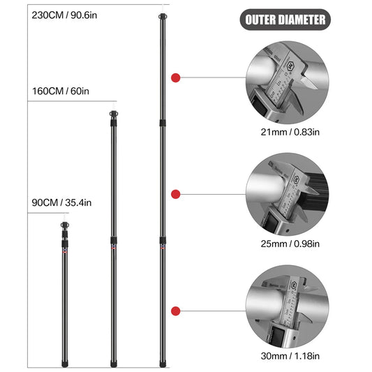 Adjustable Camping Tent Support Poles Beach Shelter Tarp Awning Rods Portable Lightweight Aluminum Alloy Accessories For Canopy