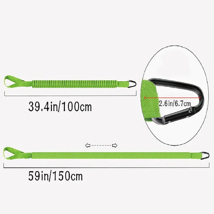 Reflective Elastic Kayak Paddle Leash – Coiled Safety Rope with Hooks for Canoe, Rowing & Boat Accessories