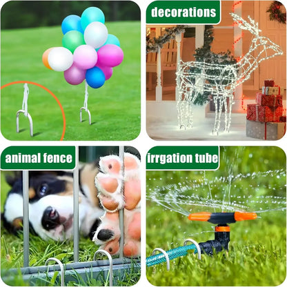 Garden Stakes Galvanized Landscape Staples,U-Type Turf Staples for Artificial Grass, Rust Proof Sod Pins Stakes Tent Peg Nails