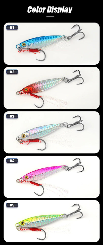 5pcs/Set Metal Jig Fishing Lures Set 10g 20g 30g Trolling Hard Bait for Bass Sea Trout Jigging Tackle Saltwater Fishing Gear