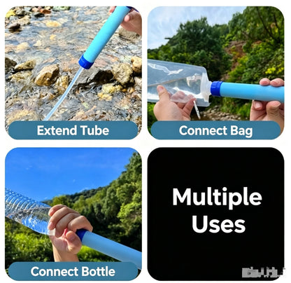 Portable Emergency Survival Water Filter Straw, Physical Purification Drinking Straw for Camping & Hiking