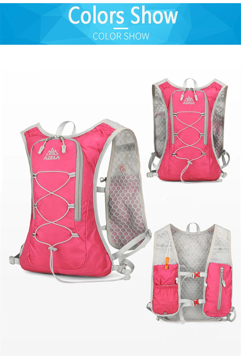 8L Running Hydration Vest Backpack Men Women Outdoor Sport Bags Trail Marathon Jogging Hiking Backpack Option Water Bag Flask