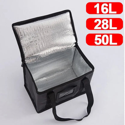 1pc Large Insulated Picnic Bags, Thermal Food Cooler Tote for Outdoor Camping Beach, Leakproof Portable Cooler Bag with Zipper