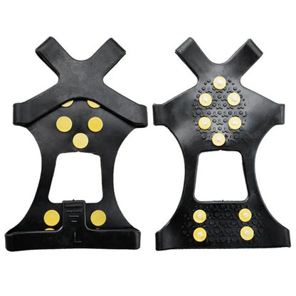 1Pair 10 Teeth Snow Ice Claw Climbing Anti-Slip Ice Grips Shoe Spikes Crampon Cleats Sport Shoes Cover for Walking Hiking Boots