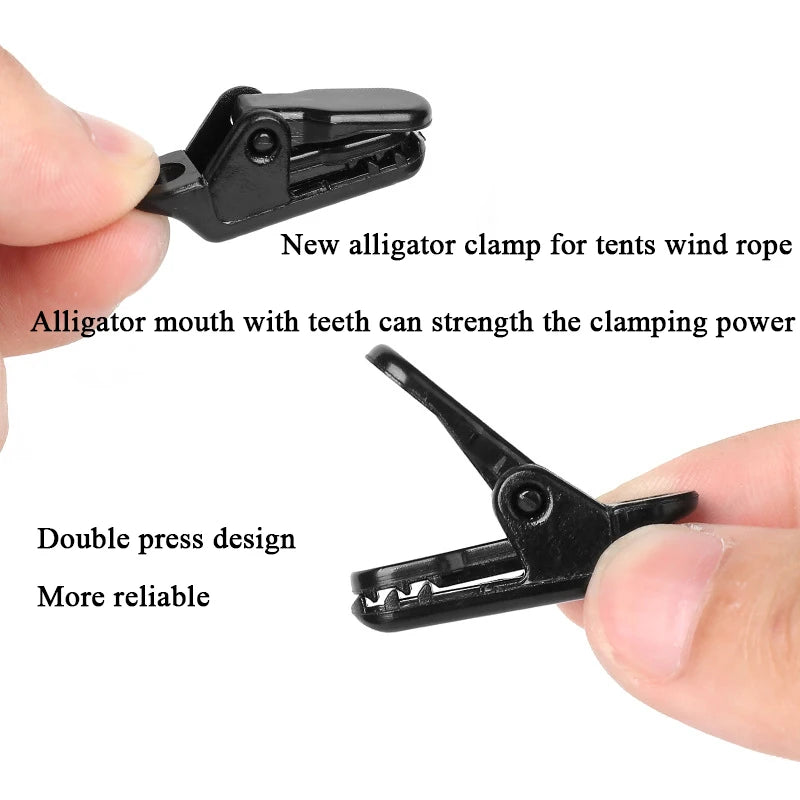 10 Pcs Outdoor Tent Clip Hard Wind Rope Clamps Tarpaulin  Awning Fixed Tool Reusable Mountaineering Camping Accessories Mini