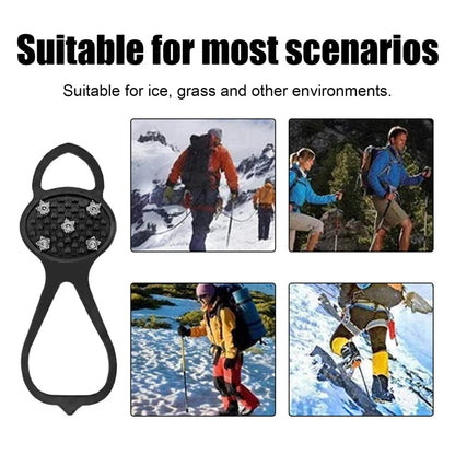 5/8 Teeth Outdoor Ice Claw Anti Slip Shoe Cover Ice Gripper Spike for Shoes Anti-Slip Hiking Mountain Climbing Ice Snow Crampons