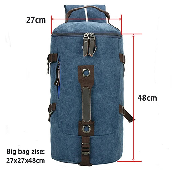 Men’s Canvas Travel Backpack – Large Capacity Mountaineering & Shoulder Bag