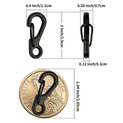 10Pcs/lot Mini Carabiner Paracord Tactical Gear Hooks Key Chain Camping EDC Survival Climbing SF Spring Backpack Clasps Keychain