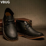 Men’s Classic Leather Work Boots – Safety Ankle Boots for Winter & Casual Wear