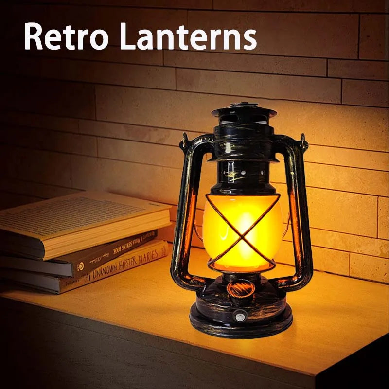 Vintage Rechargeable Camping Lantern – 3 Lighting Modes