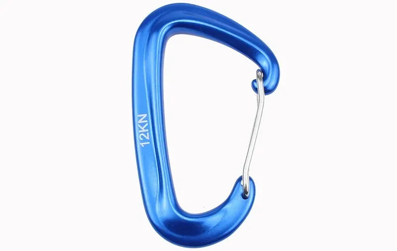 12KN Small Climbing Carabiner D-Shape Mountaineering Buckle Hook Safety Lock Outdoor Camping Hiking Key Chain