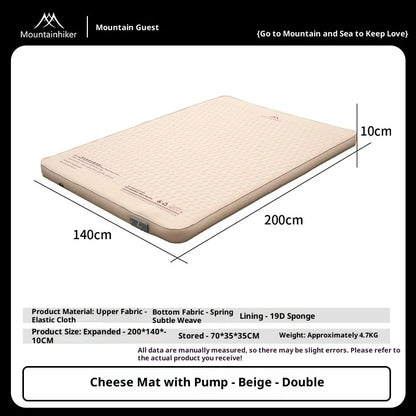 MOUNTAINHIKER Single Double Person Self-inflating Mattress Thick 10cm Compact Folding Camping Sleeping Bed Pad Air Mat Floor