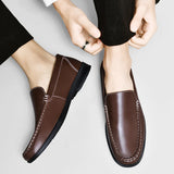 Men’s Genuine Leather Loafers – Comfortable Walking & Driving Shoes, Classic Slip-On Style