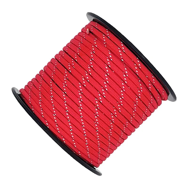 50/100m Multifunctional 7 Core Reflective 550 Paracord Rope 4 mm Camping Survival EDC Outdoor Parachute Cord Lanyard Rescue Rope