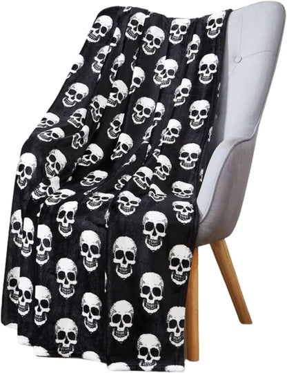 1PC Gifts Blanket Black Bats Printed Flannel Blanket Perfect for Sofa Office Bed Travel Sleep Read Relax Camping Four Season Use