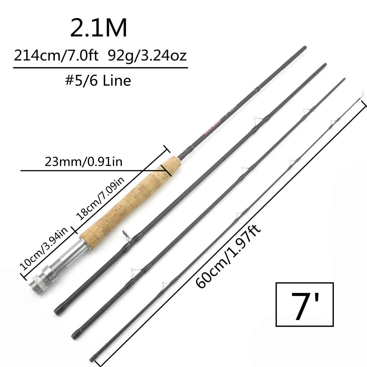 Ultralight 4-Section Carbon Fly Rod