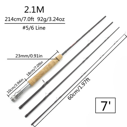 Ultralight 4-Section Carbon Fly Rod