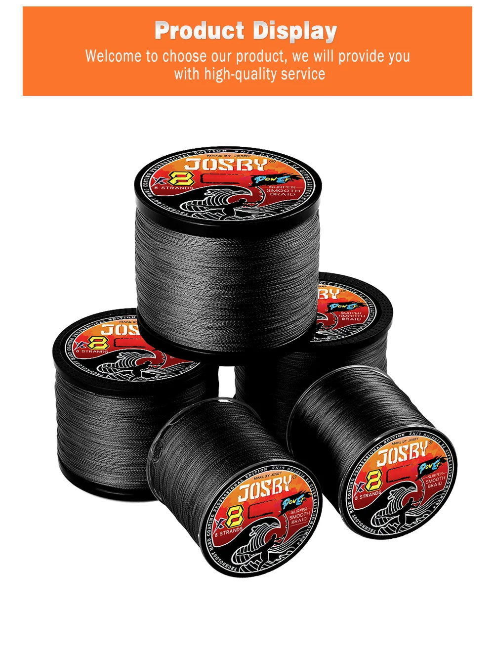 JOSBY 8-Strand PE Braided Line (100-1000m)