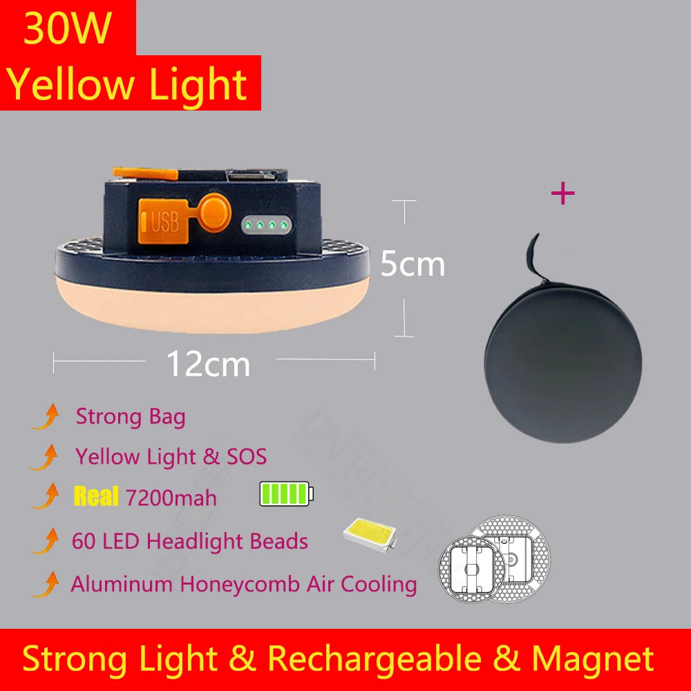 Remove Control Camping Lantern Outdoor Camping Light Rechargeable Flashlight Strong Light Portable Lanterns Power Bank Tent Lamp